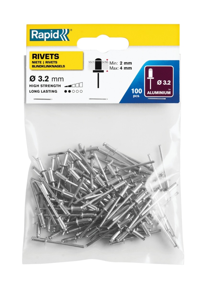 Rapid 5000377 Standard blind rivets Ø3.2 x 8 mm  100 pieces