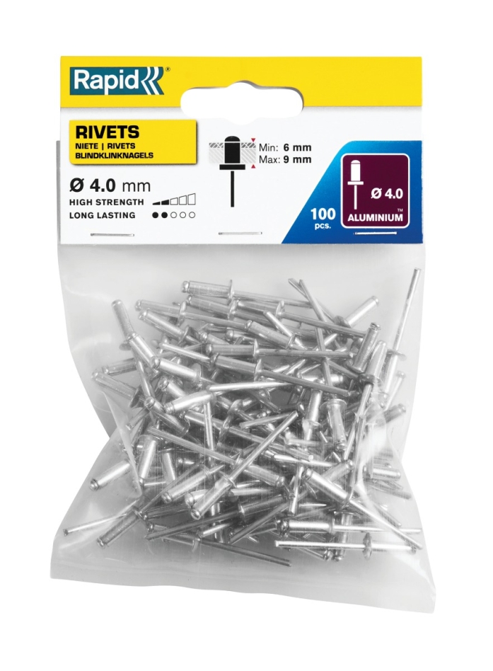 Rapid 5000379 Standard blind rivets Ø4.0 x 12 mm  100 pieces