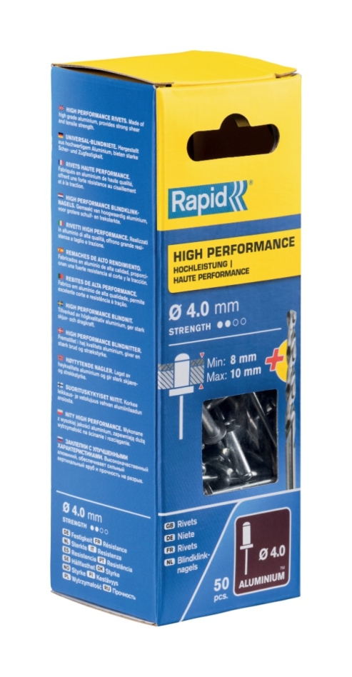 Rapid 5000385 High performance blind rivets Ø4,0 x 14 mm  50 pieces