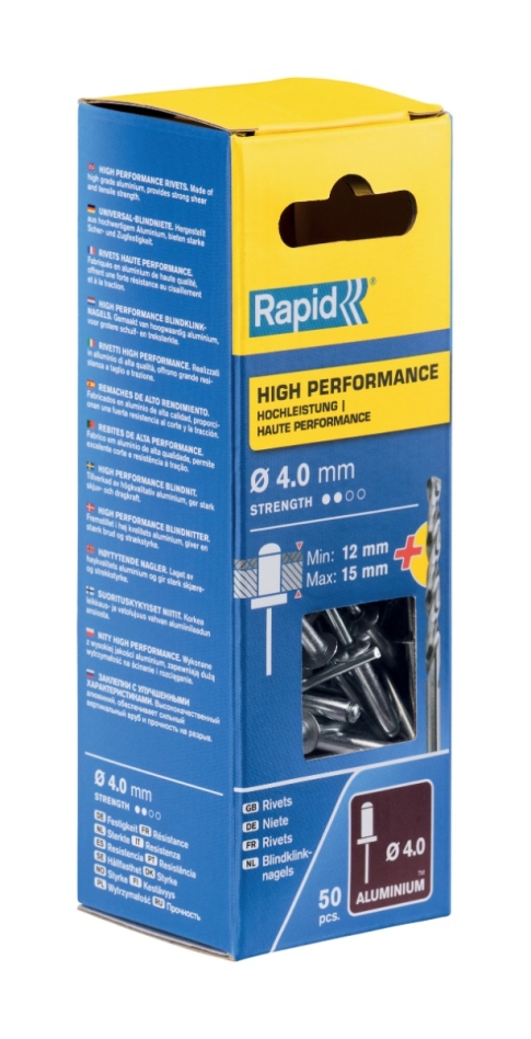 Rapid 5000386 High performance blind rivets Ø4,0 x 18 mm  50 pieces