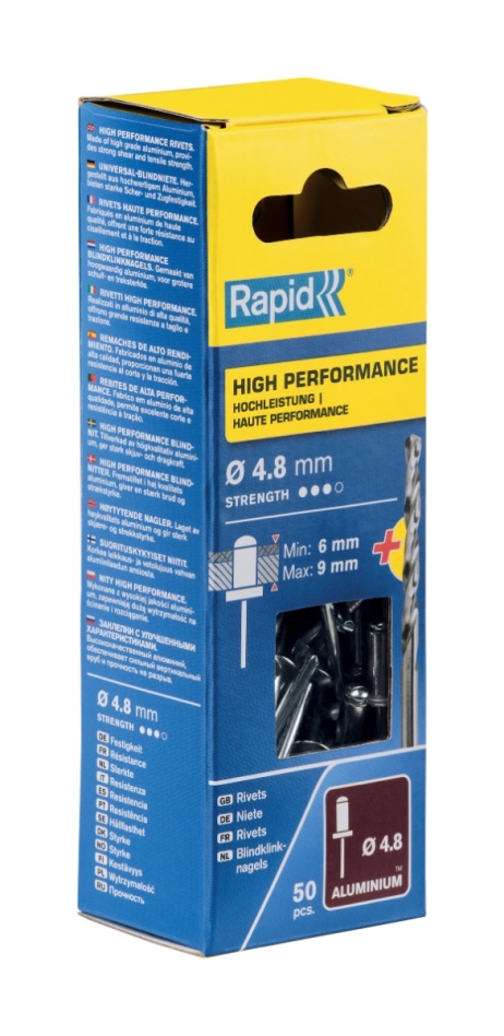 Rapid 5000388 High performance blind rivets Ø4,8 x 12 mm  50 pieces