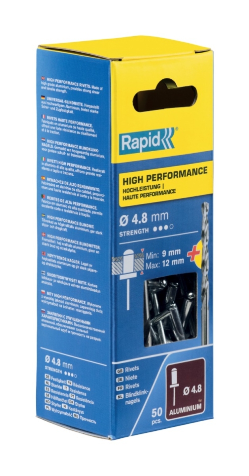 Rapid 5000390 High performance blind rivets Ø4,8 x 16 mm  50 pieces