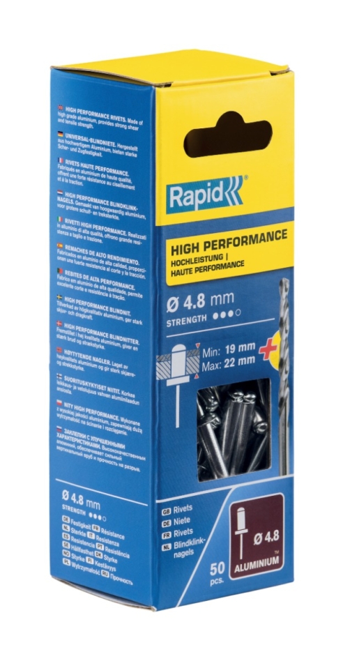 Rapid 5000392 High performance blind rivets Ø4,8 x 25 mm  50 pieces