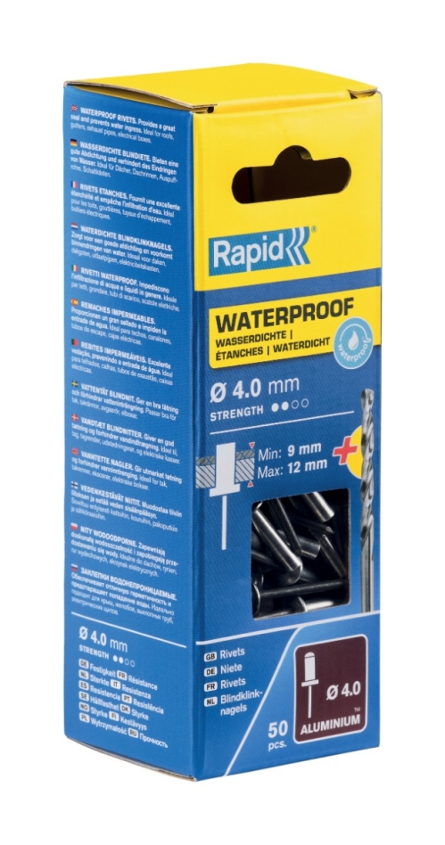 Rapid 5000401 Waterproof blind rivets Ø4.0 x 16 mm  50 pieces