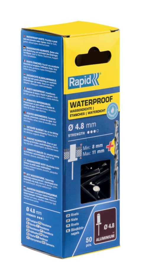 Rapid 5000402 Waterproof blind rivets Ø4.8 x 14 mm  50 pieces