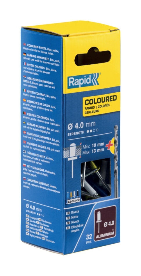 Rapid 5000403 Automotive blind rivets Ø4,0 x 16 mm  32 pieces