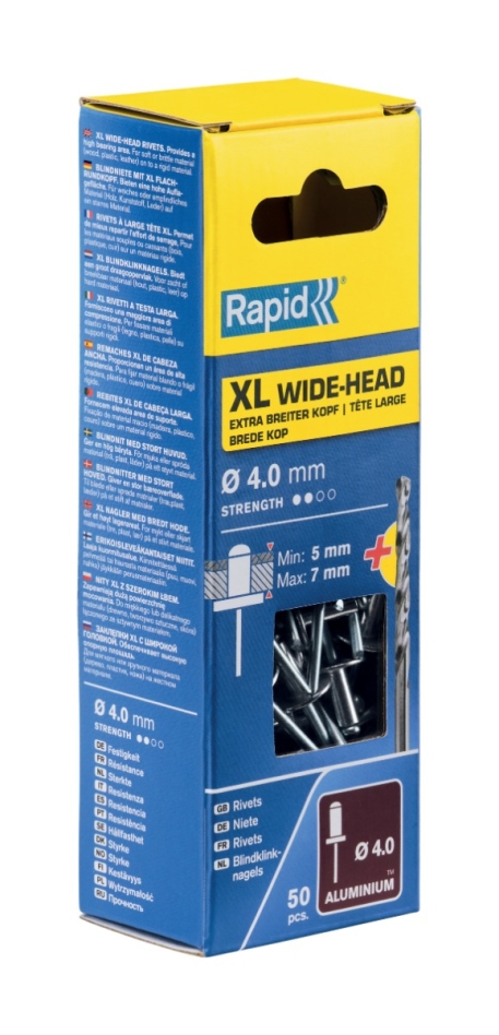 Rapid 5000660 XL blind rivets Ø4.0 x 10 mm  50 pieces