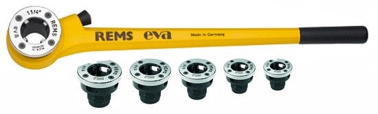 Rems 520003 Eva Set R 3/8 - 1/2 - 3/4 - 1 - 1 1/4" Manual thread cutting iron with quick-change Die Heads