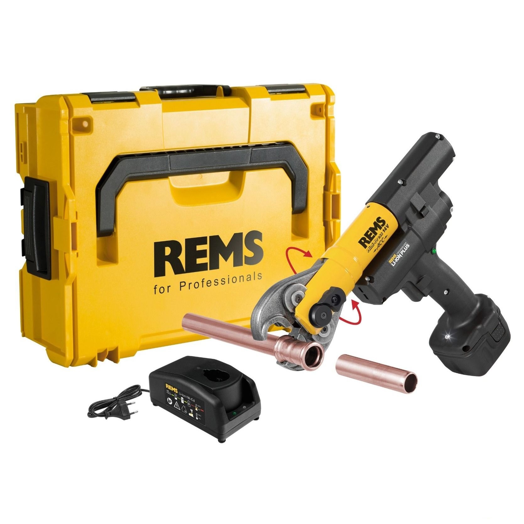 Rems 578019 R220 578019 Mini-Press AC Li-Ion Set TH Cordless radial press + 3 jaws TH 16-20-26