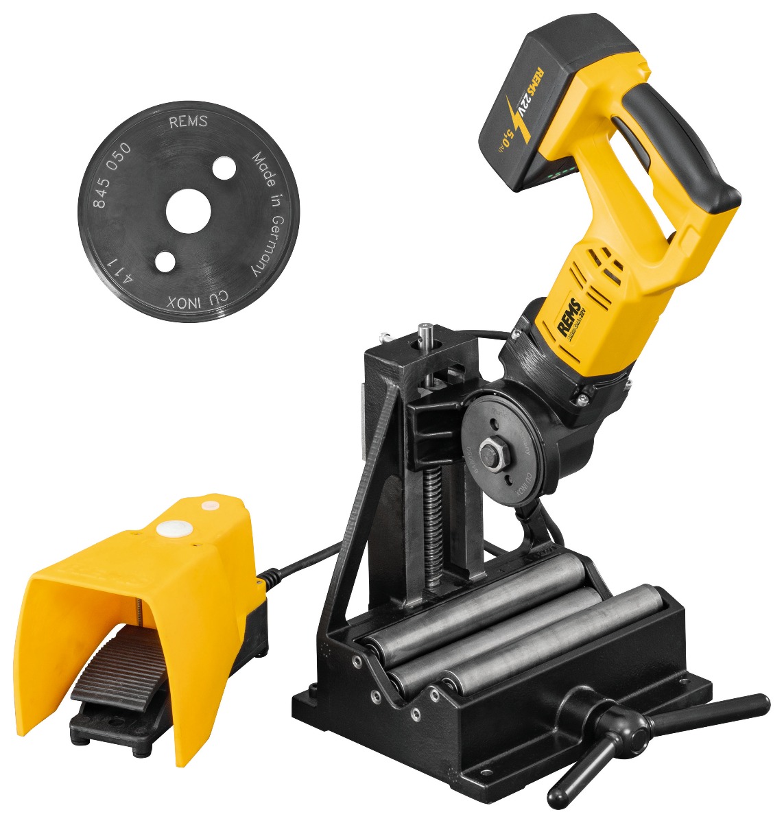 Rems 845X04 R220 Battery CENTO 22V Basic + free cutting wheel Cu-INOX