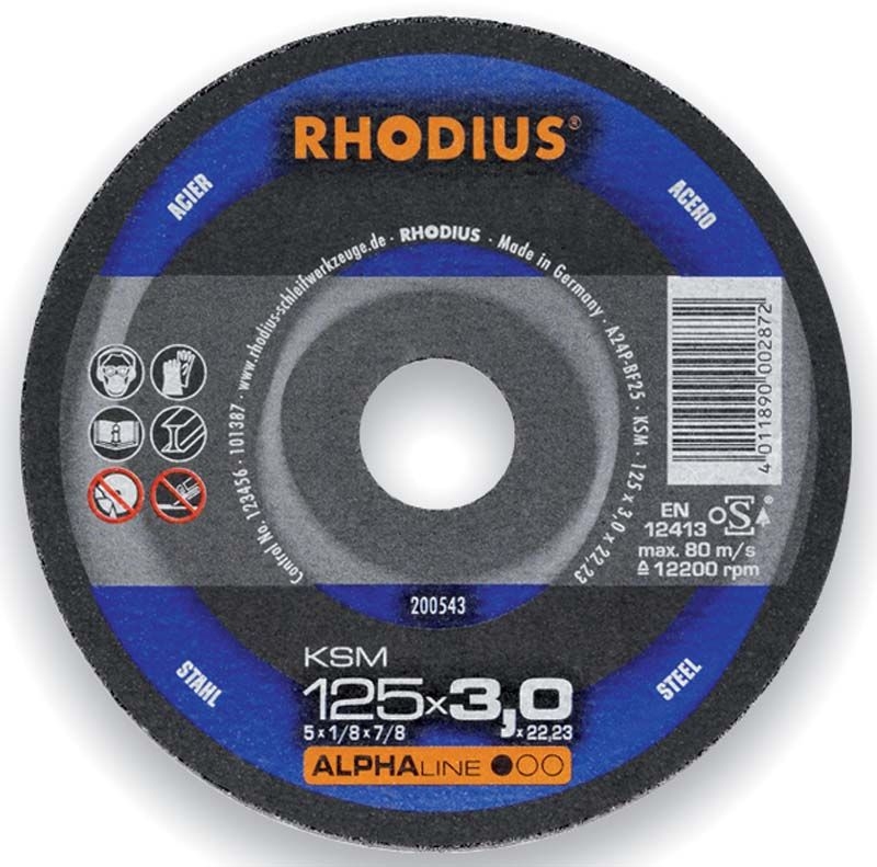 Rhodius 200543 KSM Cut-off wheel Metal 125 x 3.0 x 22.23 mm
