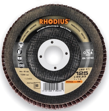 Rhodius 202706 LSZ F1 Flap disc Steel/Inox 180 x 22,23 mm K60