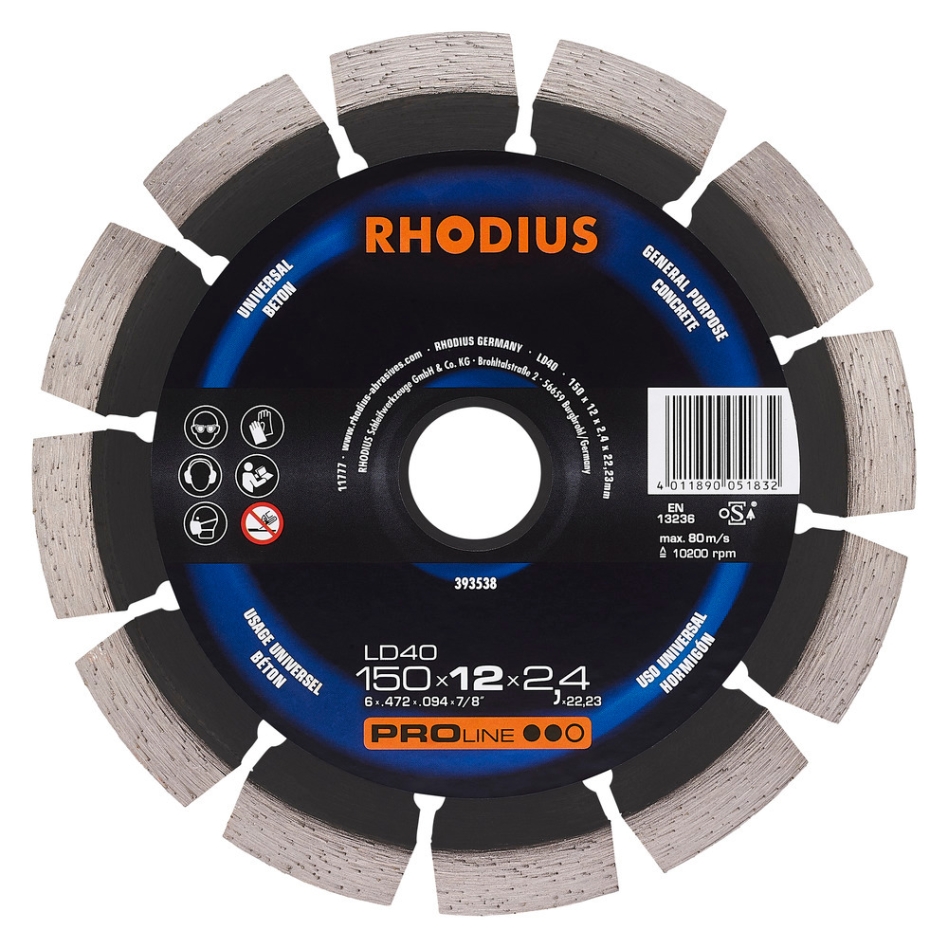 Rhodius 393538 LD40 Diamond Cut-Off Wheel 150mm