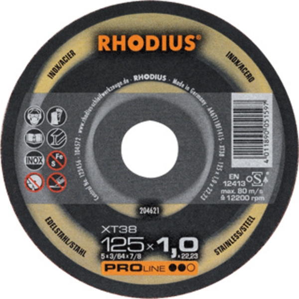 Rhodius 205701 XT38 Cut-off wheel thin metal/Inox 180 x 1.5 x 22,23 mm