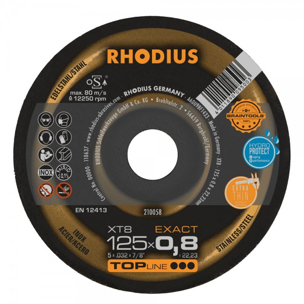 Rhodius 206163 XT10 Cut-off wheel extra thin 125x1,0x22,23
