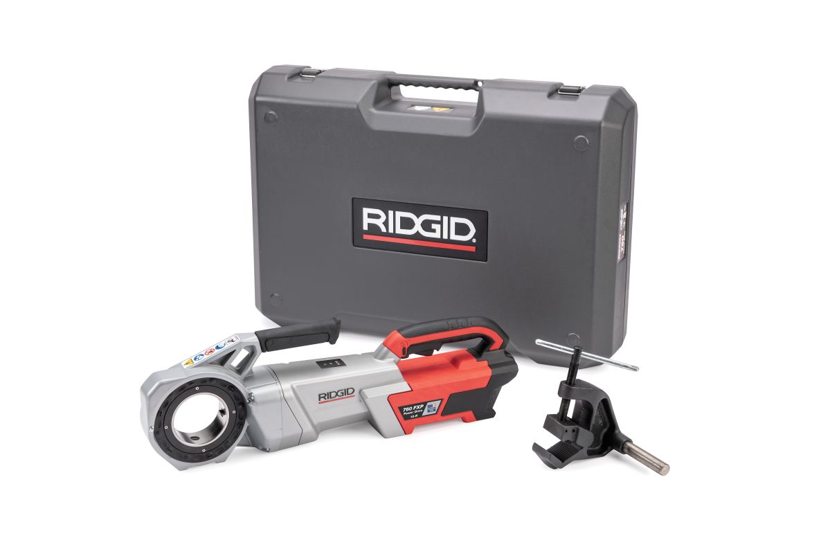 Ridgid 71993 760 FXP Electric Cordless Drive (12-R) with support arm excl. battery and charger in case