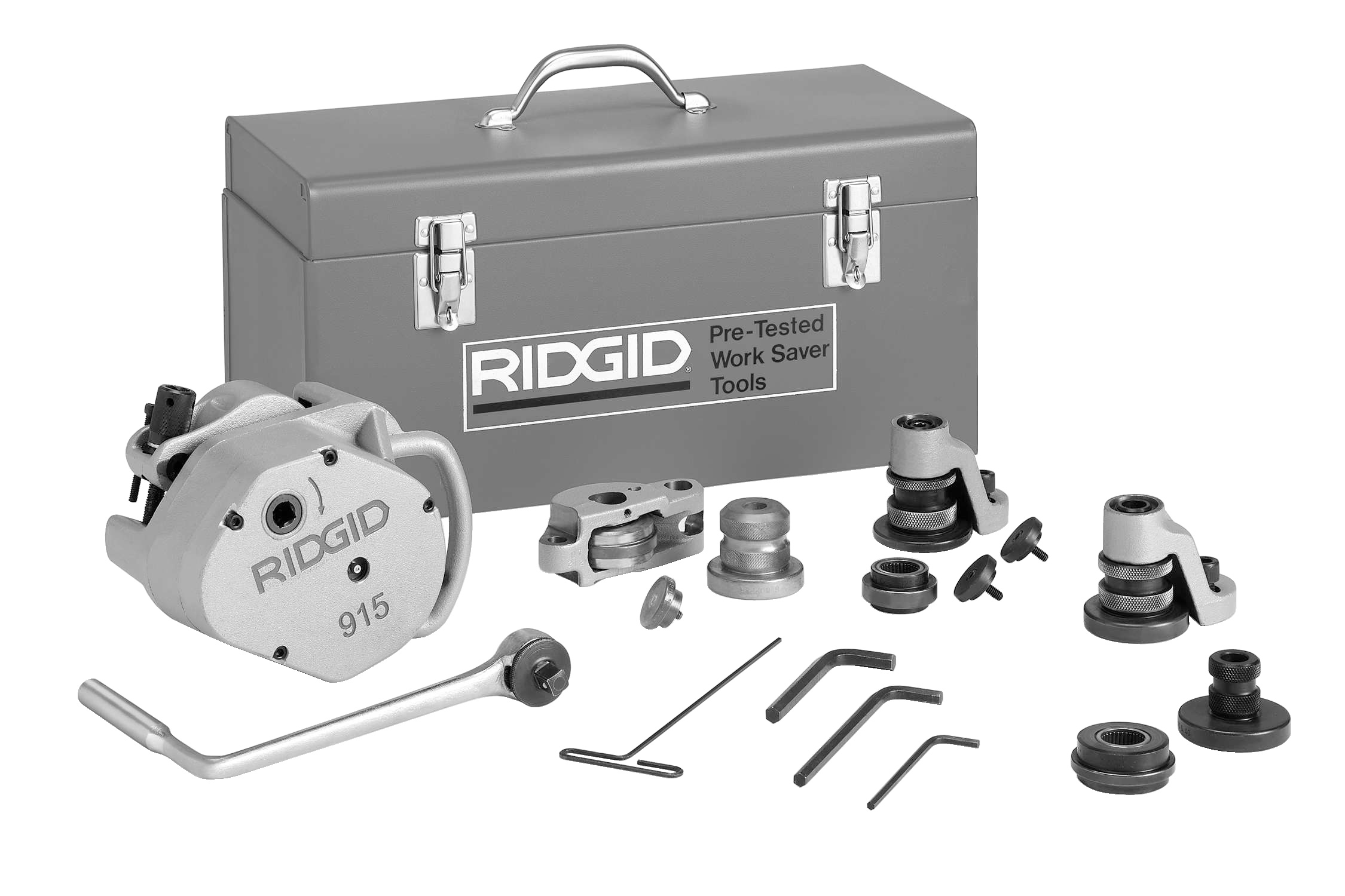Ridgid 88232 915 Roller groove machine with 2" - 6" Sch. 10 (2" - 3 1/2" Sch. 40) roller groove set