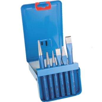 Rotec 218.9001 Cold chisel set 6 pieces in metal case