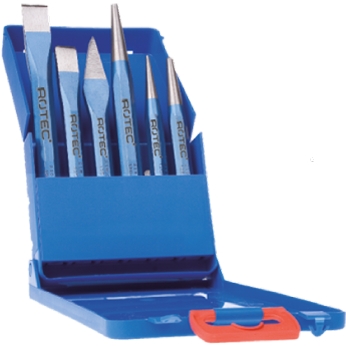 Rotec 218.9005 Cold chisel set 6 pieces in plastic case