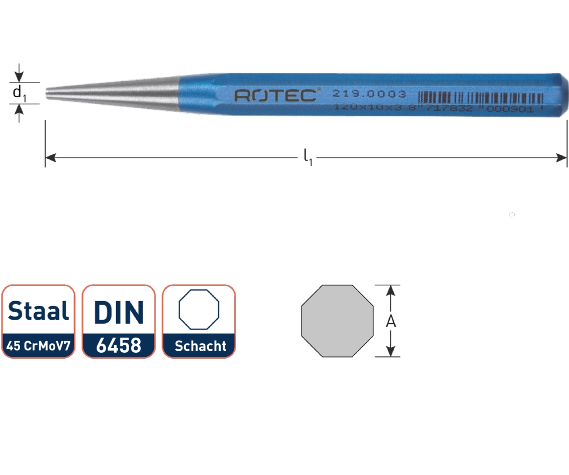 Rotec 219.0003 Drift Punch 3 mm