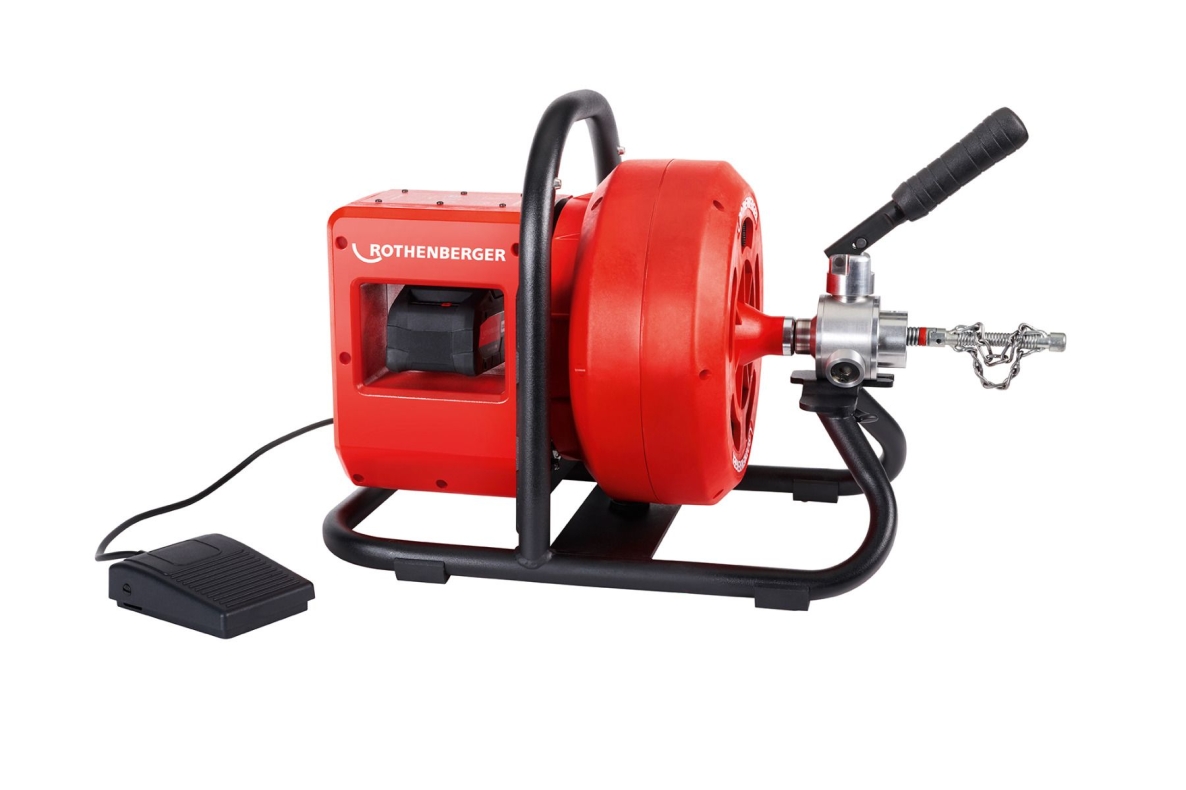 Rothenberger 1000003348 Rodrum Varioclean 18V Cordless R600 Varioclean Drain Cleaning Machine with batteries and charger DuraFlex spiral tool set - 16mm