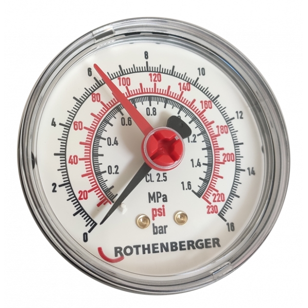 Rothenberger 61316 Pressure gauge 0 - 16 bar RP50 with gasket
