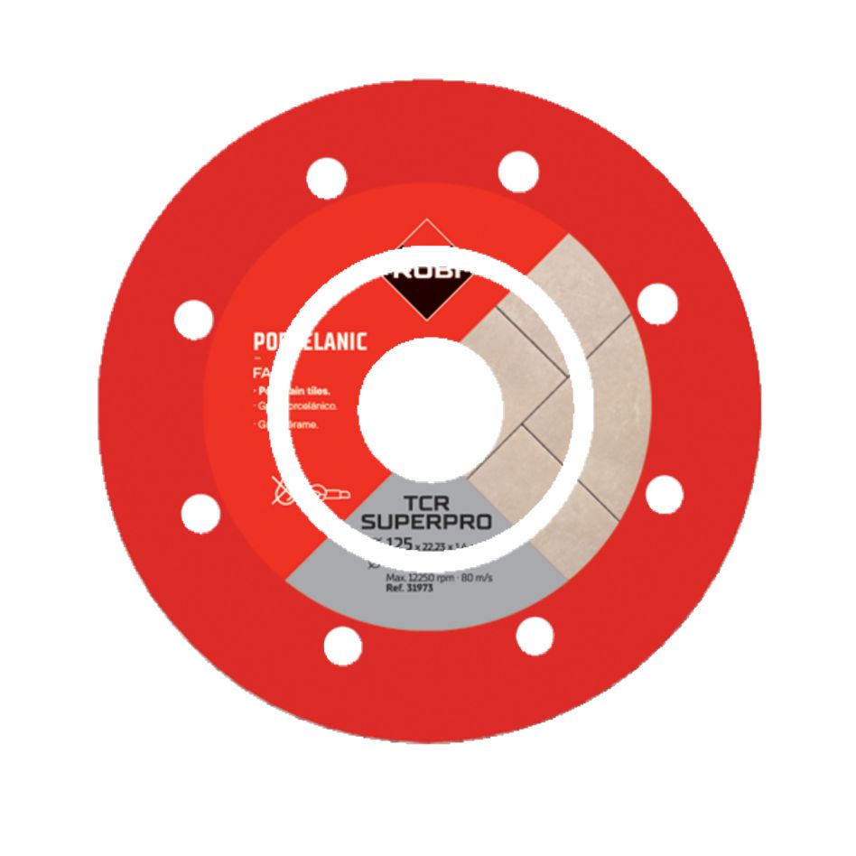 Rubi 31973 TCR-125 SUPERPRO TURBO Diamond saw blade 125x22,2x1,4mm for porcelain stoneware