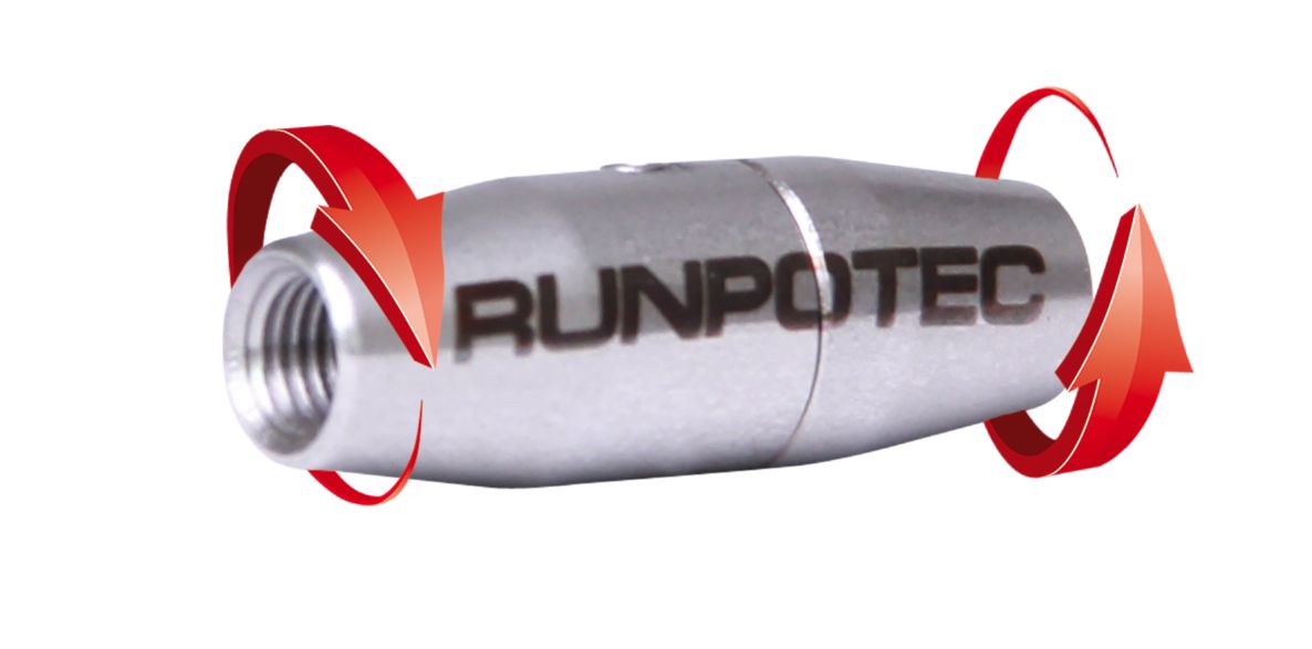 Runpotec 20251 Stainless steel swivel joint RTG6 for Ø 4.5mm and 6mm fiberglass tension spring