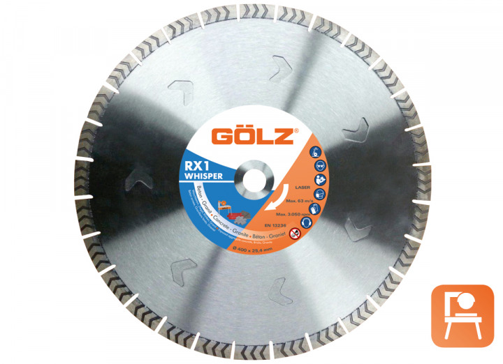 Gölz WRX1401 Whisper RX1 Diamond saw blade Silent Universal 400 x 25.4 mm