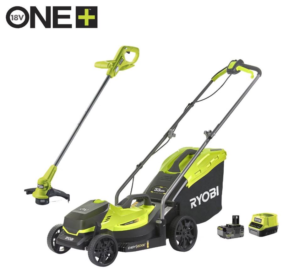 Ryobi 5133005885 OLM1833LT23A-140 18V 4Ah Accu lawn mower + Accu trimmer set
