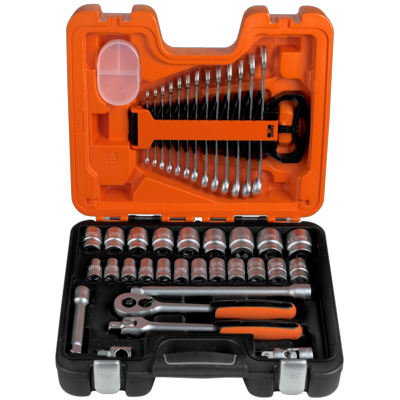 Bahco S400 Socket set 1/2" 6-sided Metric 10-32 mm 40-piece