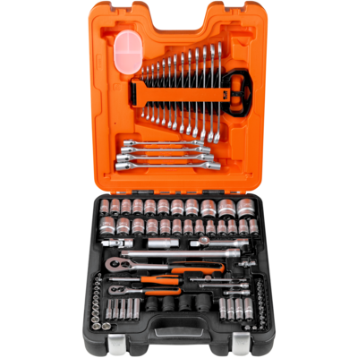 Bahco S87+7 S87 7 Socket set 1/4"- 1/2" 6-sided Metric/Inch 94-parts