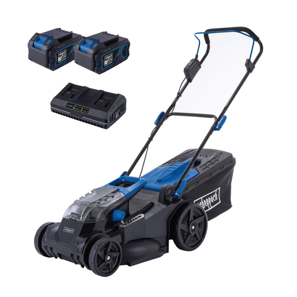 Scheppach 5911415400 Battery Lawn Mower Set 2x20V BC-MP430-X