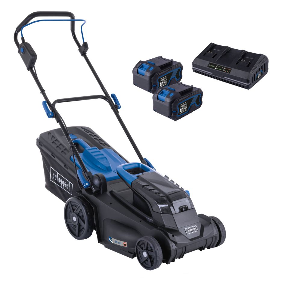Scheppach 5911414400 Battery Lawn Mower Set 2x20V BC-MP380-X