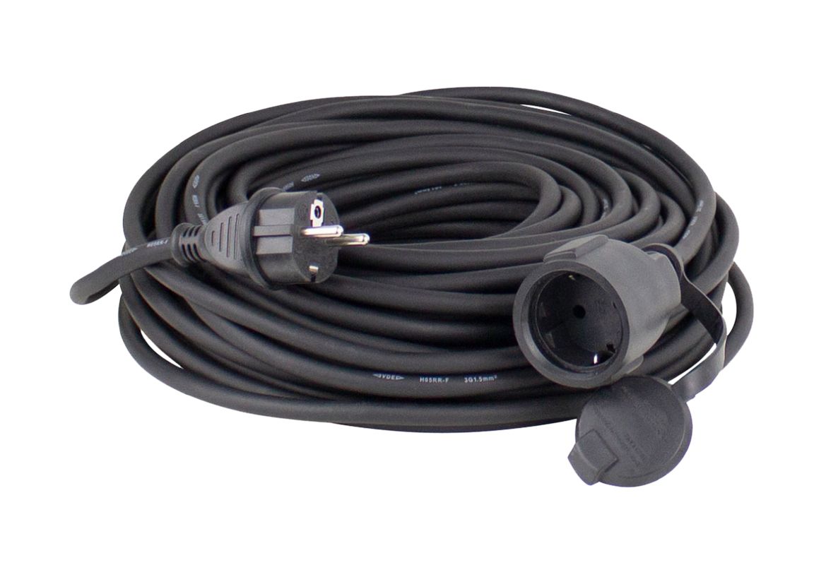 Schwabe 60384 Extension cable Neoprene 230V/16A IP44 H07RN-F 3G2,5 black 25m