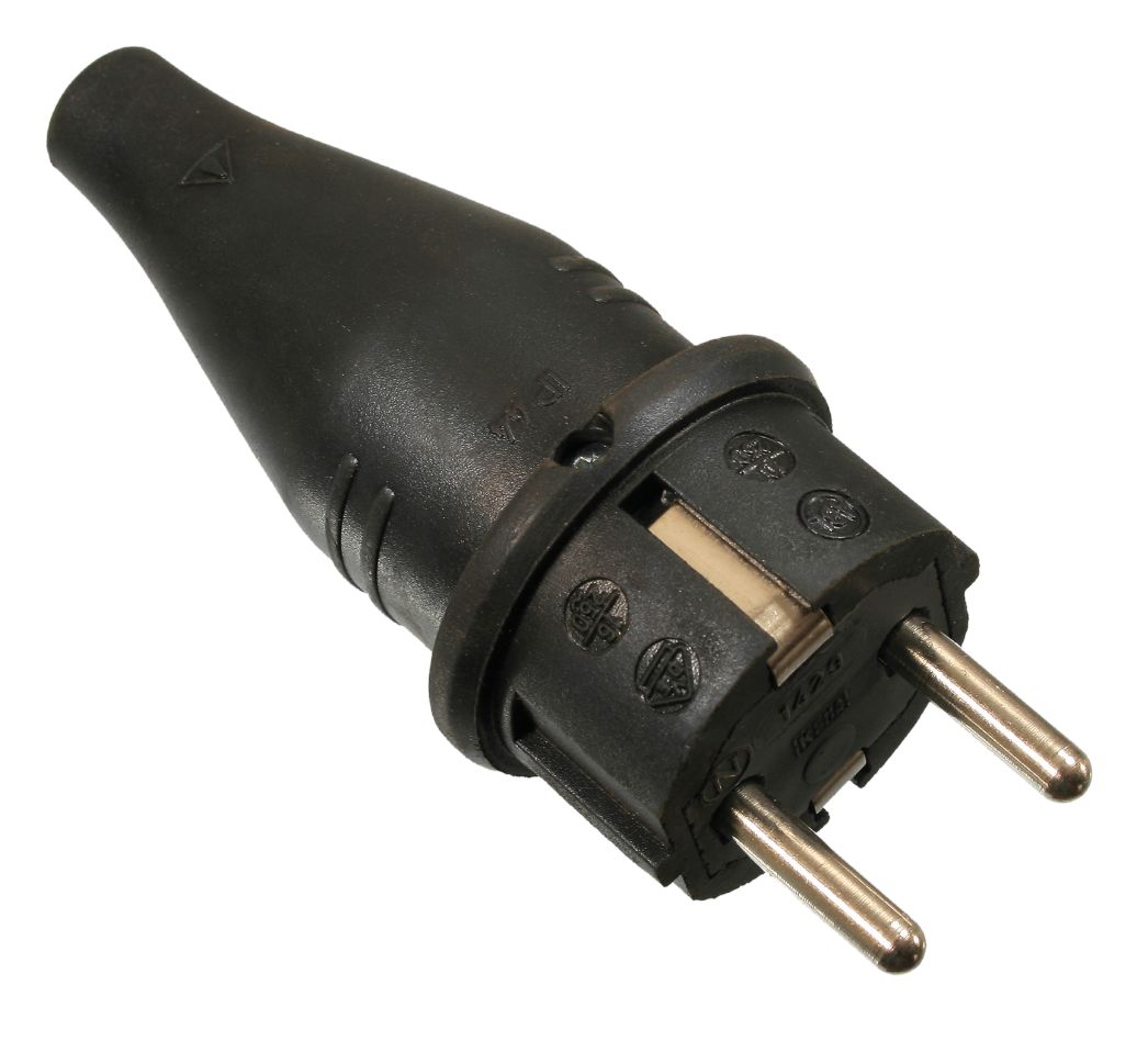 Schwabe 60412 Plug Rubber 230V/16A IP44 Black up to 1.5 mm²