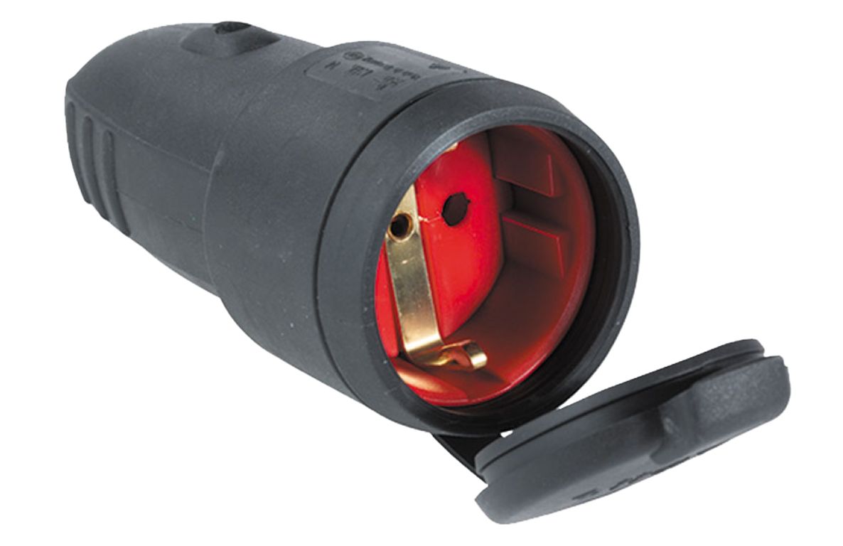 Schwabe 60415 Rubber Contra plug 230V/16A IP44 Black