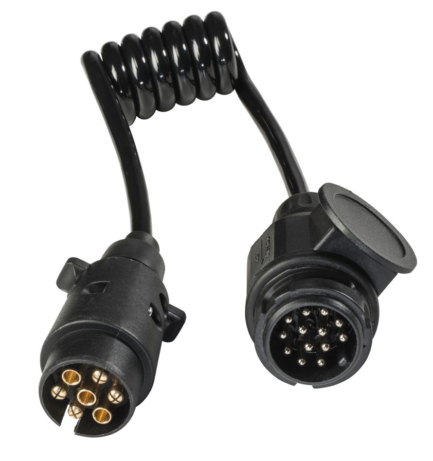 Schwabe 61475 Camping Adapter Cable 12V IP44 13-pin vehicle to 7-pin trailer 1m