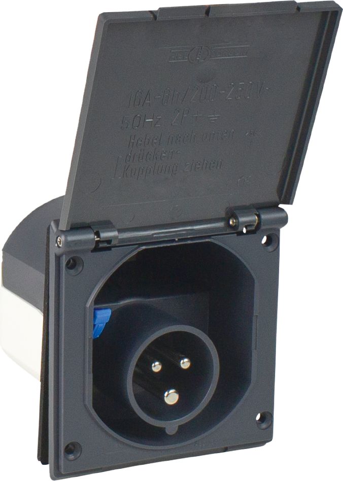 Schwabe 61493 Camping CEE Recessed socket 230V/16A IP44 3-pole Black