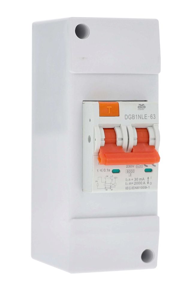 Schwabe 61569 Camping Ground fault circuit breaker-combi 230V/16A, 30mA, type A, C, 2-pole