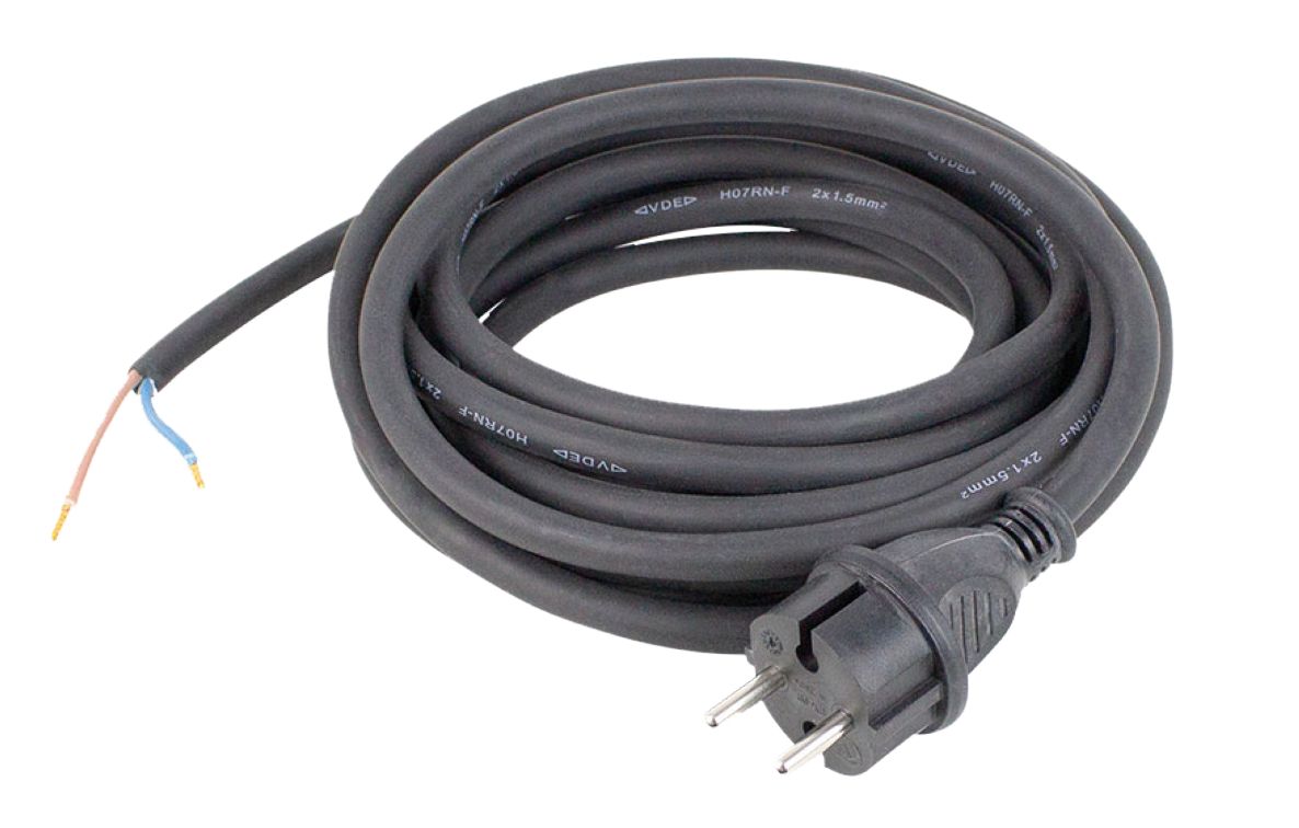 Schwabe 70530 Connection cable Neoprene 230V/16A IP44 H05RN-F 2x1.0 black 5m