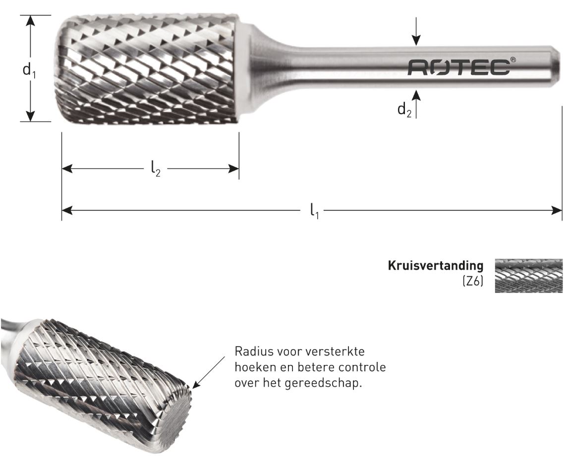 Rotec 430.3130 TCT Rotary burr 12 mm model AR
