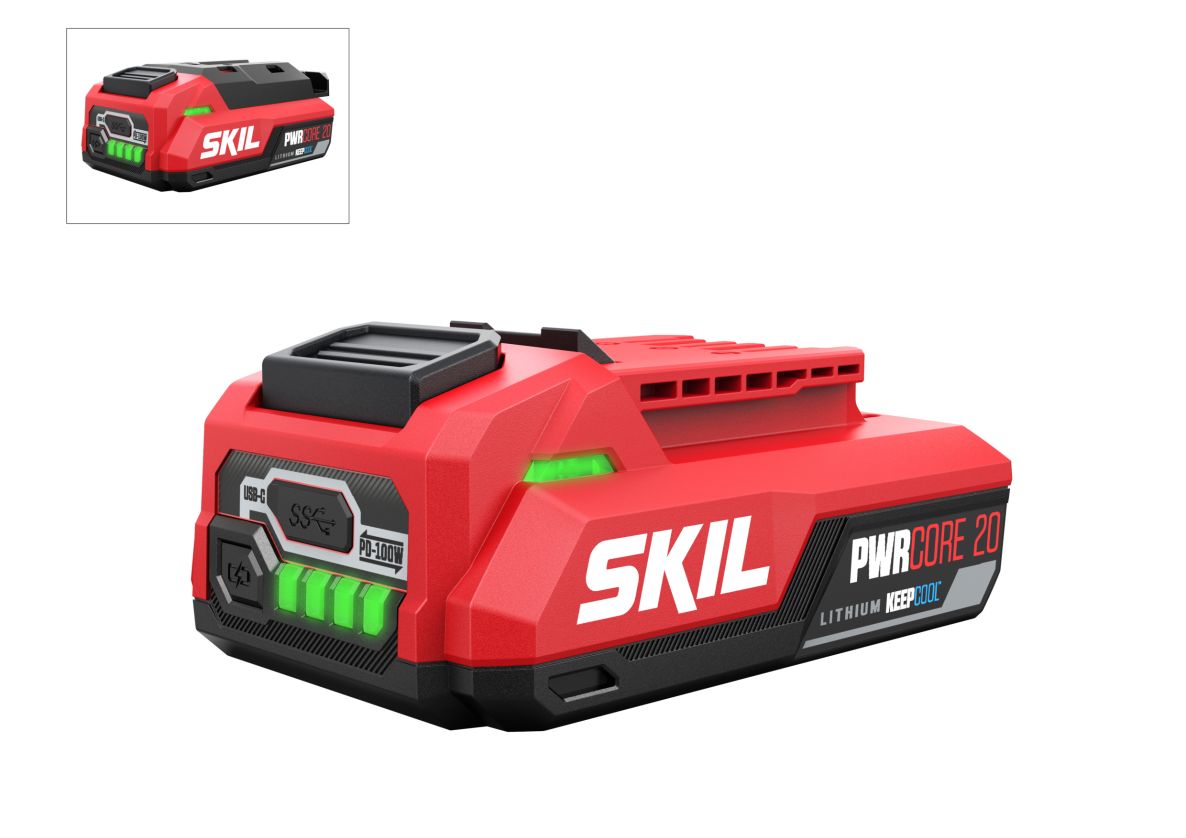 SKIL BR1E3142AA 20V 2.0Ah Keep Cool battery with USB-C 2-sided PWRCORE 20