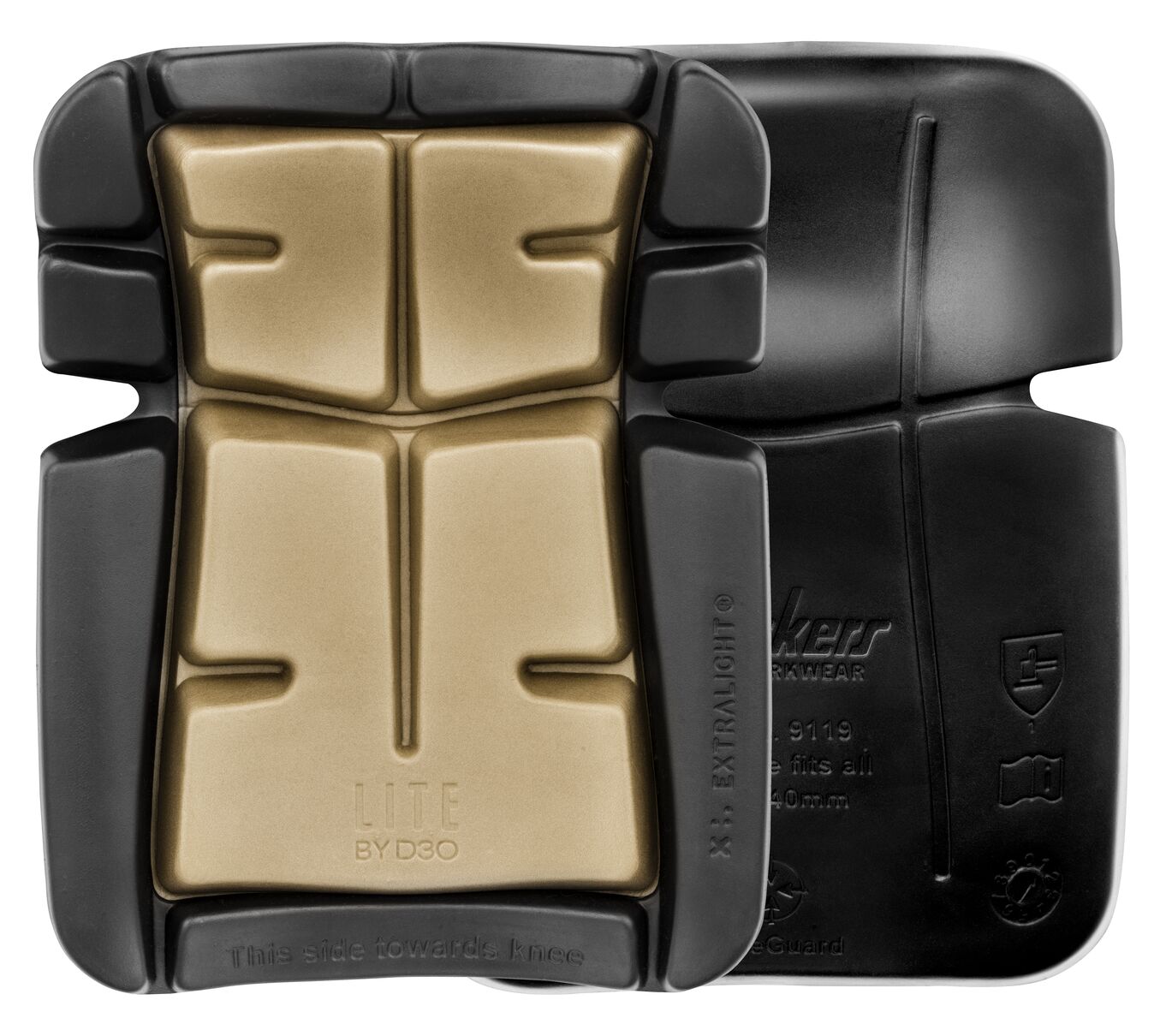 Snickers Workwear 91190414000 D3O Lite™ Flooring Kneepads Size One Size Black - Sand, (0414)