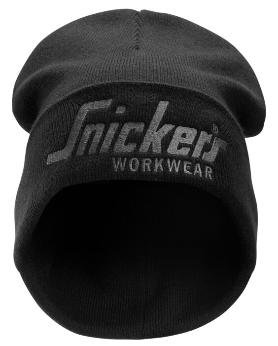 Snickers Workwear 90470458000 Logo Beanie Size One Size Black - Steel Gray (0458)