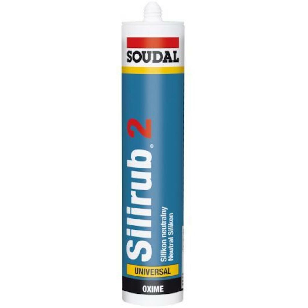 Soudal 102392 Silirub 2 Neutral Silicone Sealant, White, 1x300ml