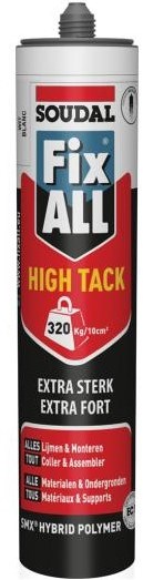 Soudal 153984 Montagekit Fix - All "High-Tack" Komo White 290ml
