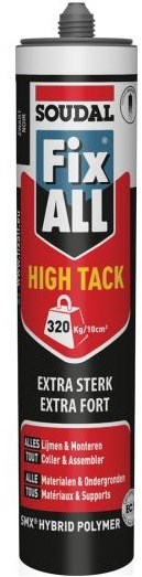 Soudal 153986 Montagekit Fix - All "High-Tack" Komo Black 290ml