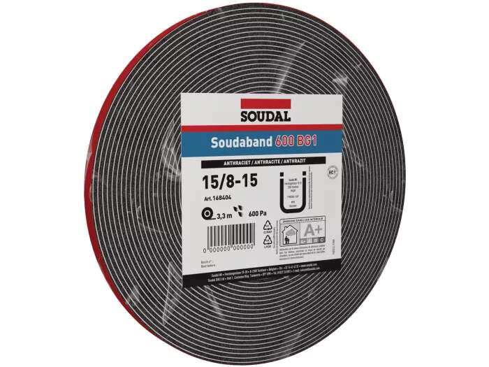 Soudal 175931 Soudaband 600 BG1 10/2-4 Joint Sealing Tape, Gray, 10 m per roll