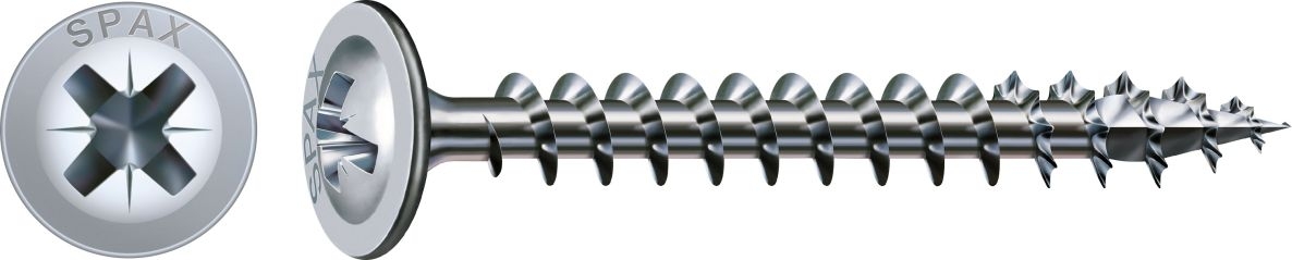 SPAX 0281010350172 Universal screw 3.5 x 17 mm, Back wall head, Cross PZ2, Full thread, WIROX - 3000ST